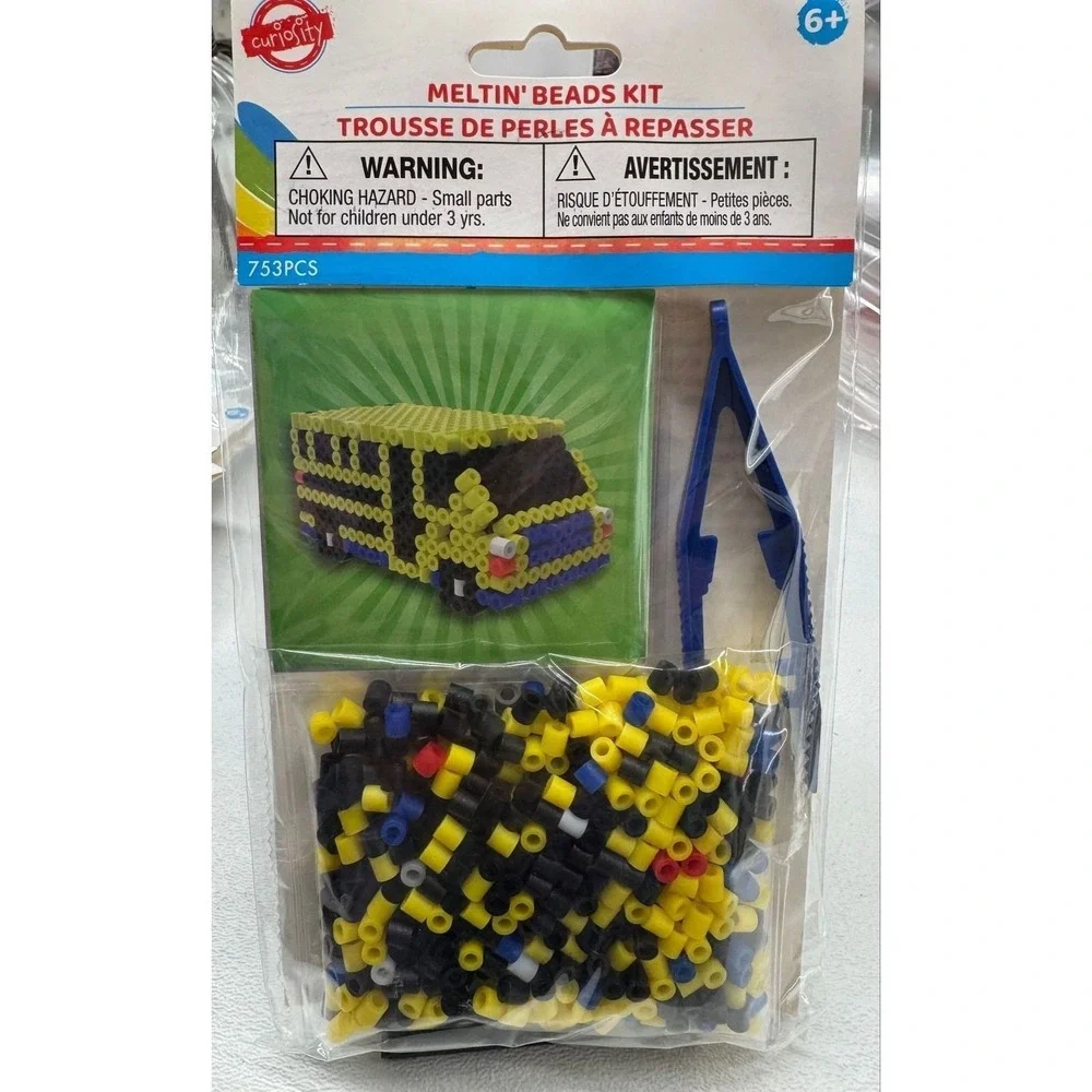 Curiosity Meltin' Beads Kit Lot 3 Bus Doghouse Airplane Craft Fuse Beads NIP